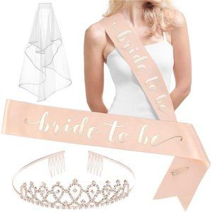Rose Gold Pink Bachelorette Party Decorations Kit - Bridal Shower Supplies